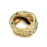 BORIS LEBEAU, ENAMEL, DIAMOND AND RUBY SNAKE RING