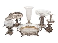 Six Silver and Silver-Plate Centerpieces