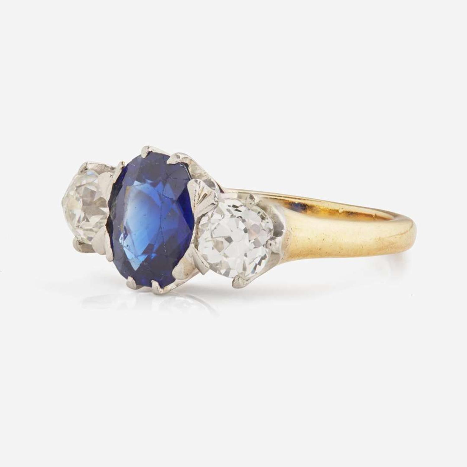 An 18K Yellow Gold, Diamond, and Sapphire Tiffany & Co. Ring Early Tiffany & Co., c.1900