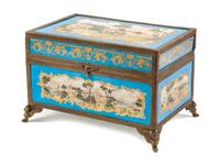 A Sèvres Style Gilt Bronze Mounted Porcelain Table Casket