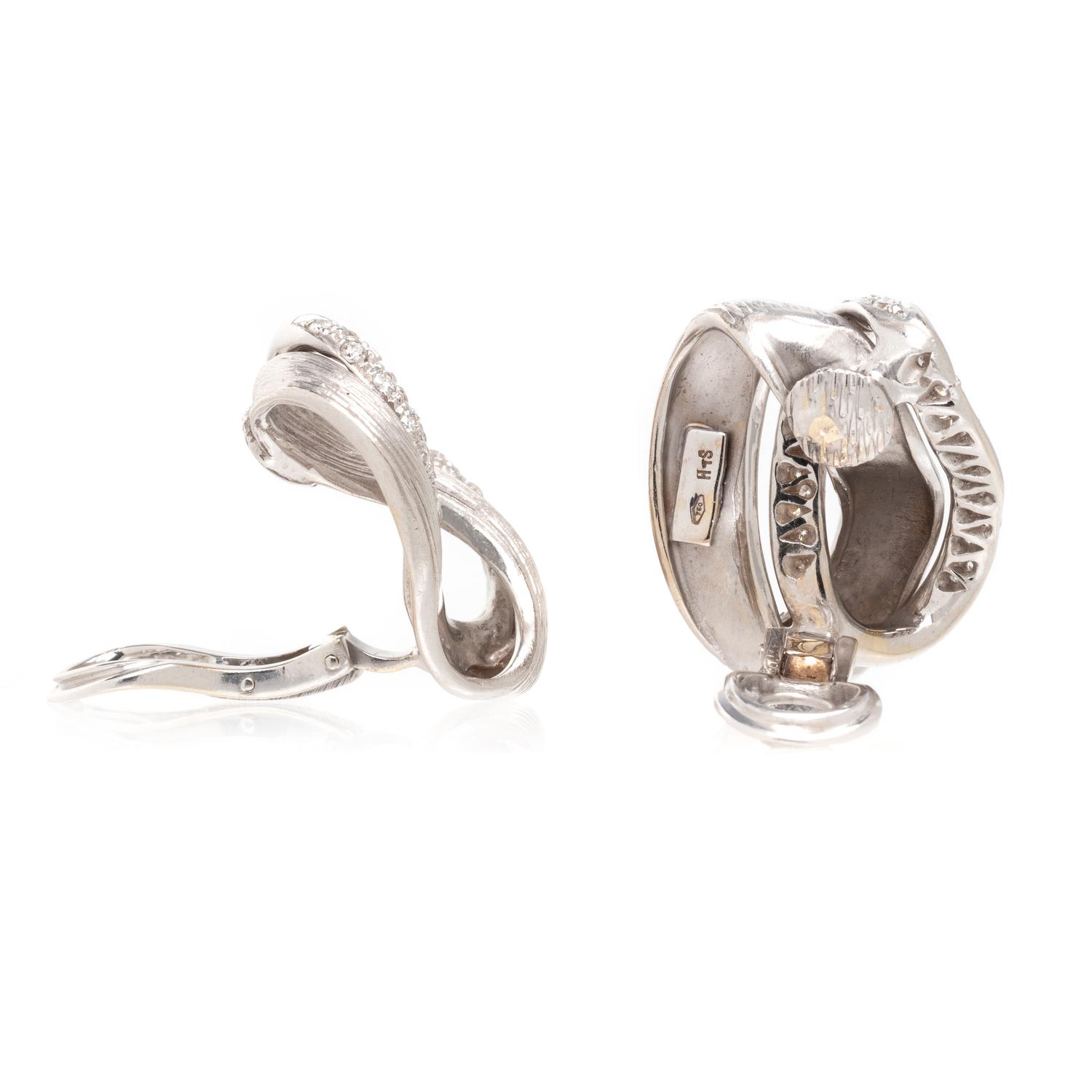 WHITE GOLD AND DIAMOND EAR CLIPS