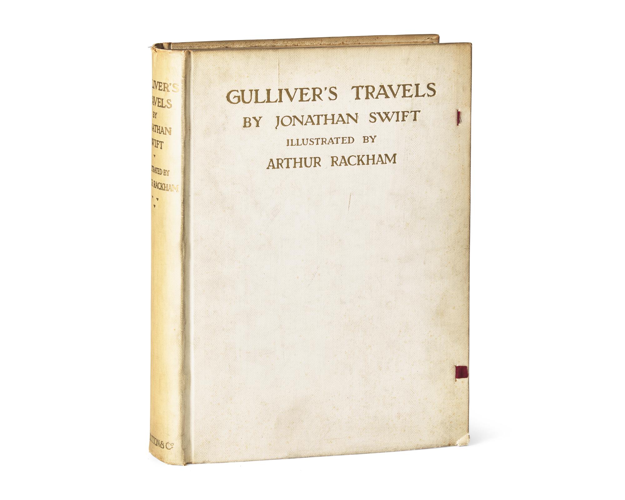 [CHILDREN'S BOOKS] [RACKHAM, Arthur, illustrated]. -- SWIFT, Jonathan. Gulliver's Travels Into Several Remote Nations of the World. London: J.M. Dent & Co./New York: E.P. Dutton & Co., 1909.