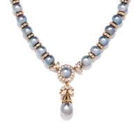 CULTURED BAROQUE PEARL AND DIAMOND NECKLACE