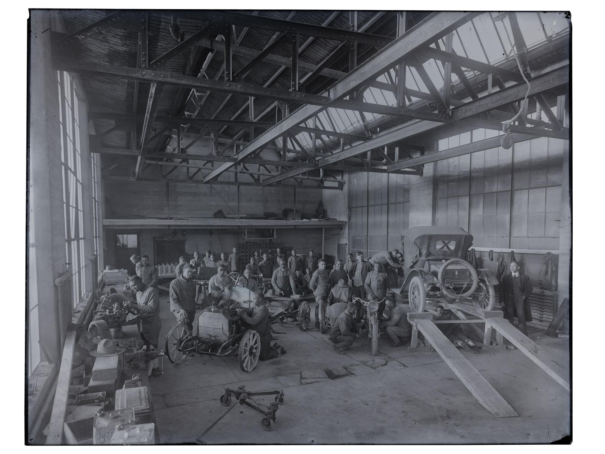 [EDUCATION]. 10 large format glass negatives featuring students at Wilberforce University.