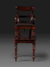 A Classical Carved Mahogany Child's Chair on Stand