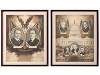 [POLITICS]. A pair of jugate campaign posters promoting Cox & Roosevelt and Harding & Coolidge from the 1920 election.