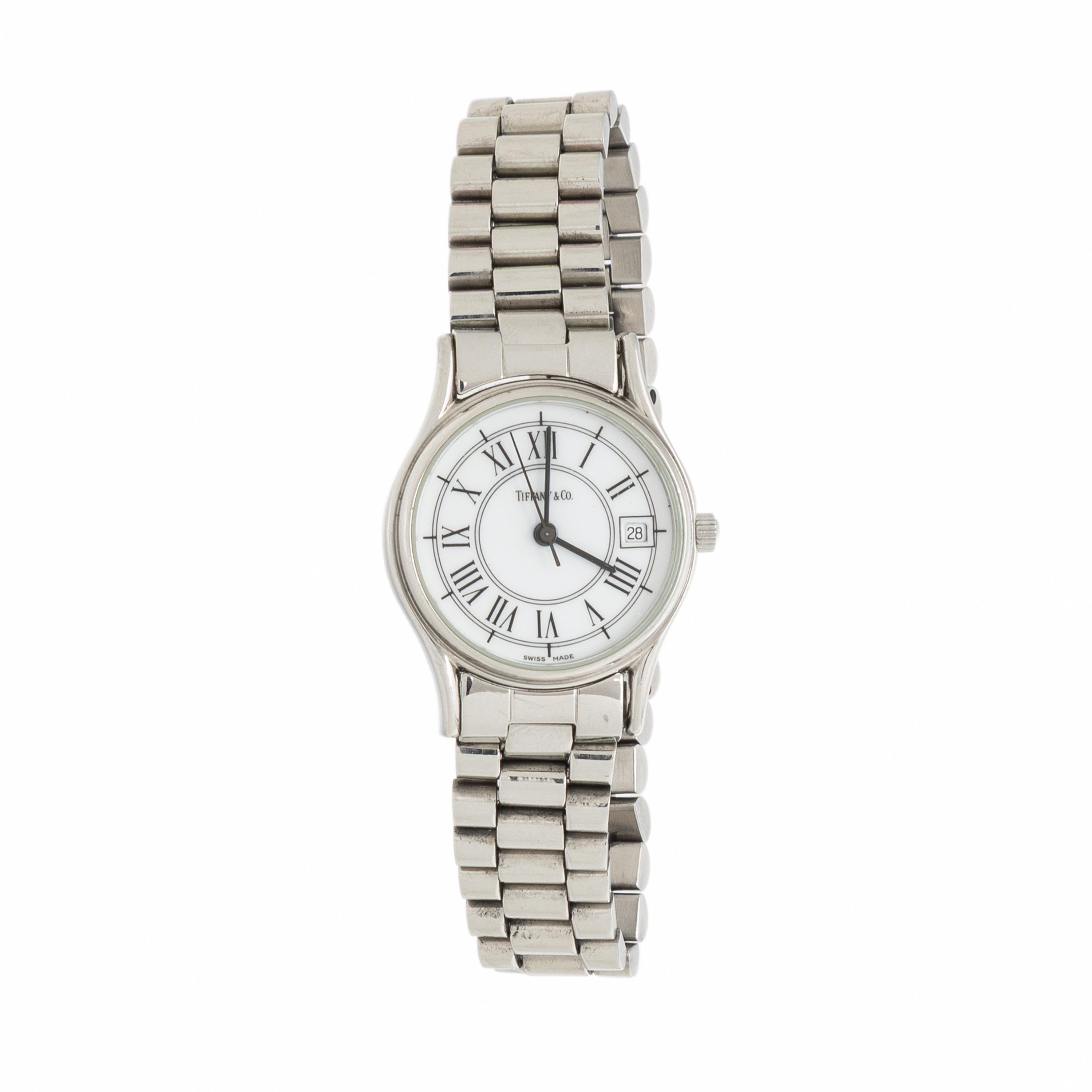 TIFFANY & CO., 'ATLAS' STAINLESS STEEL WATCH