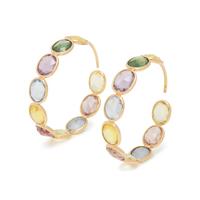 MULTICOLOR SAPPHIRE HOOP EARRINGS