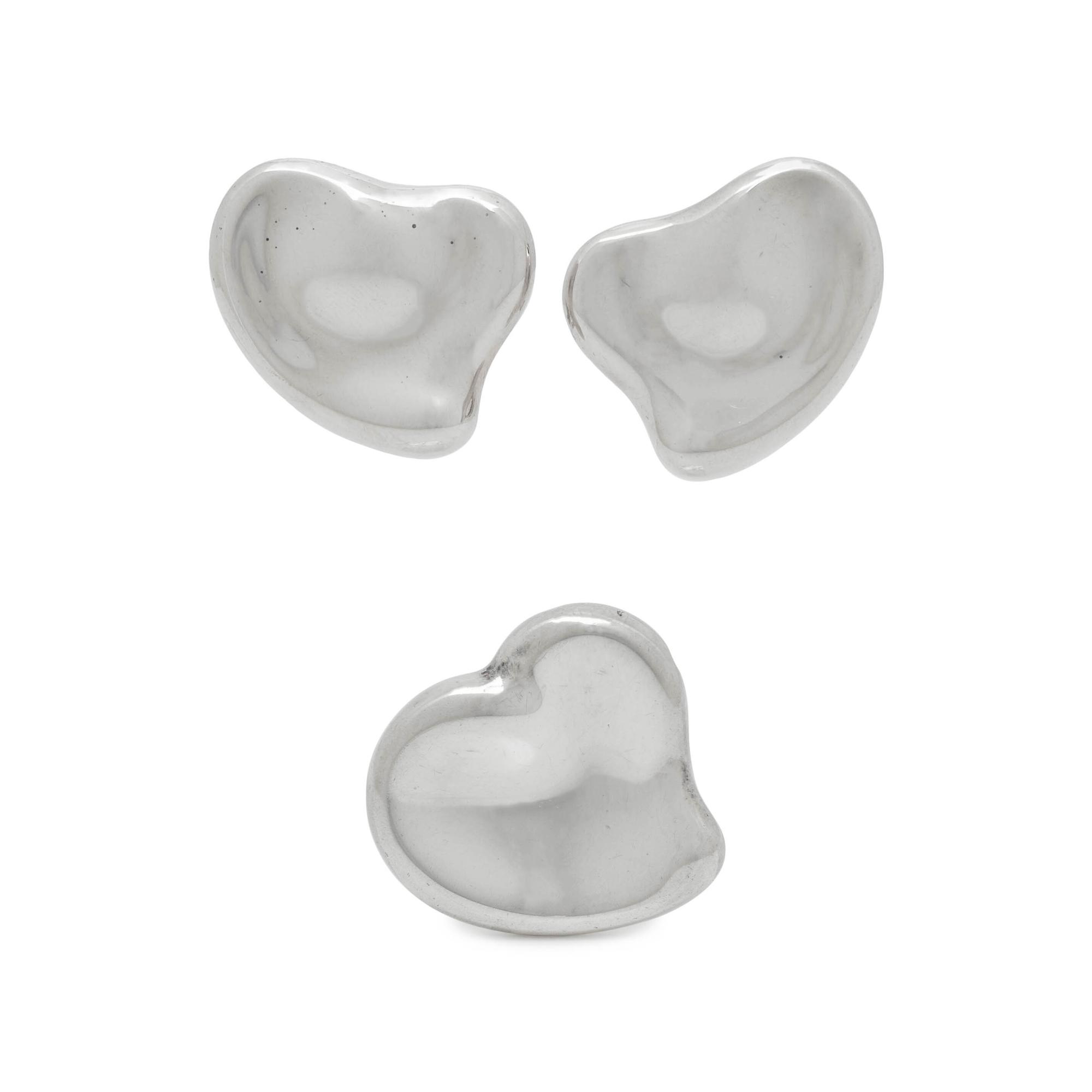 Elsa Peretti, Tiffany & Co., Full Heart Earrings and Mirror Pendant