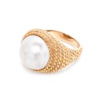 YELLOW GOLD AND CULTURED MABE PEARL RING