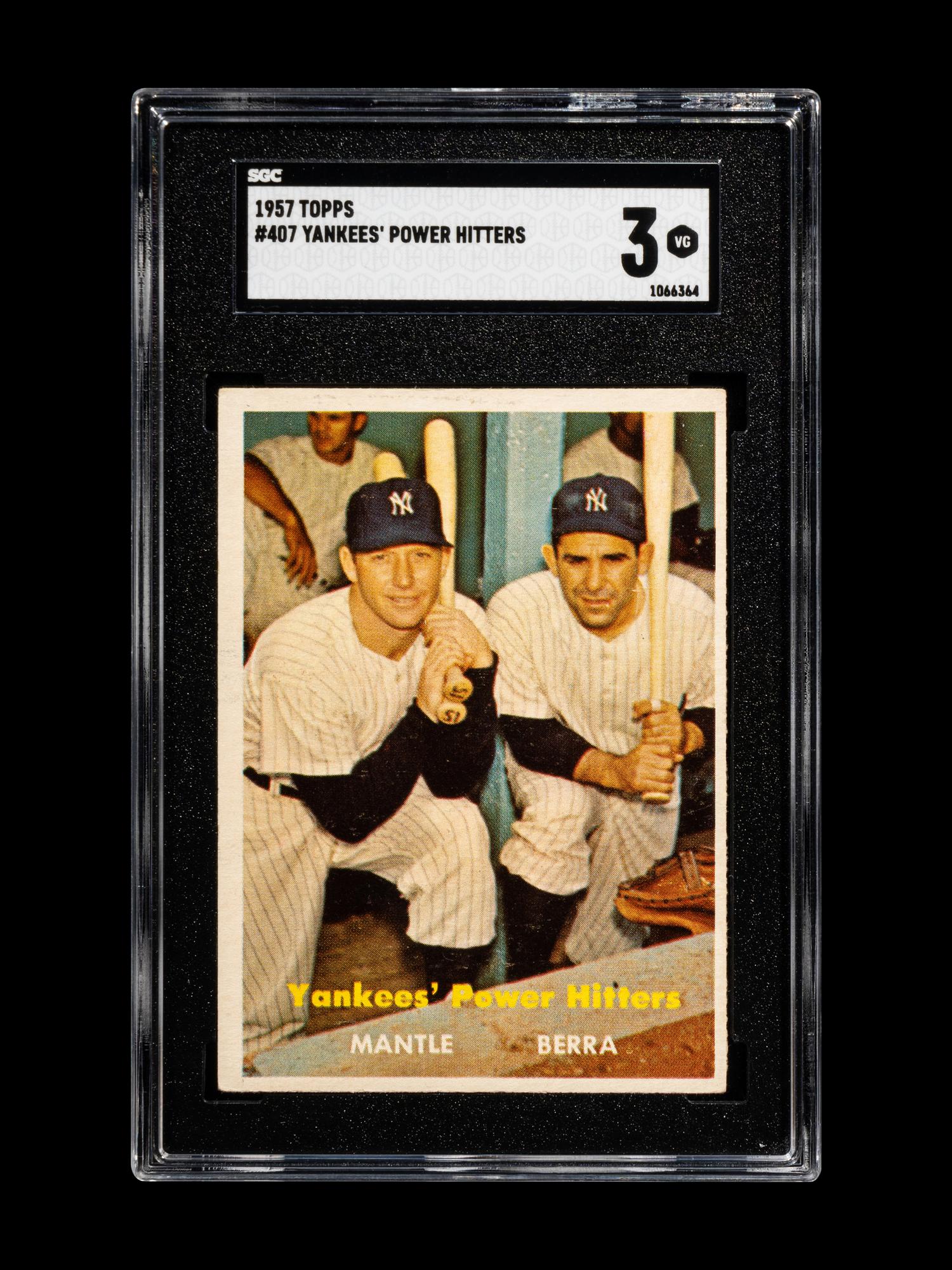 A 1957 Topps Yankees Power Hitters Baseball Card No. 407 (SGC 3 VG)