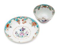 A Worcester Porcelain Tea Bowl and Saucer