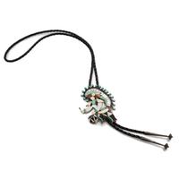 Silver and Mosaic Inlay Drummer Bolo Tie