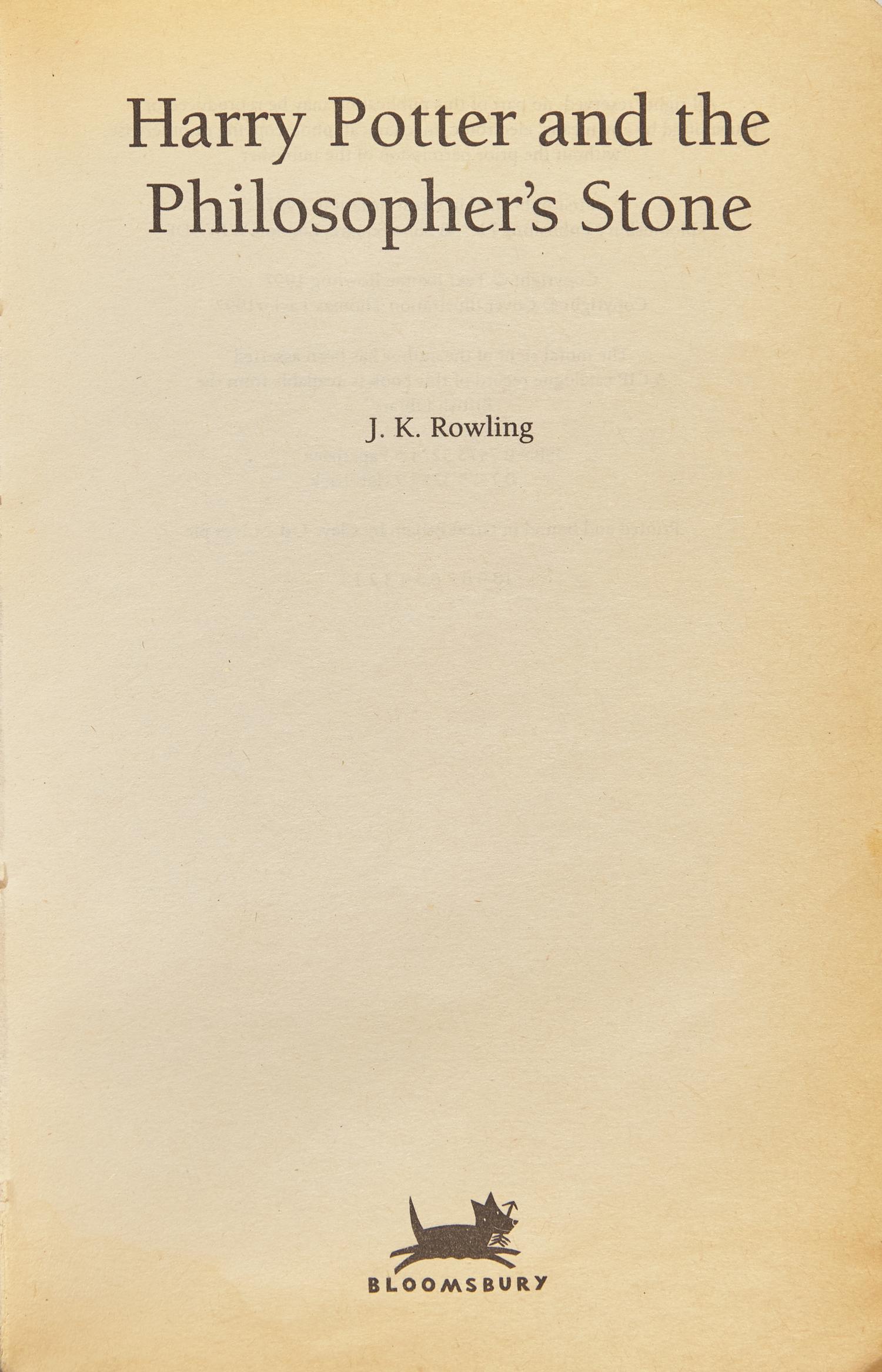 [Literature] Rowling, J.K. Harry Potter and the Philosopher's Stone, Inscribed