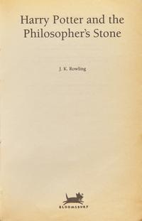[Literature] Rowling, J.K. Harry Potter and the Philosopher's Stone, Inscribed
