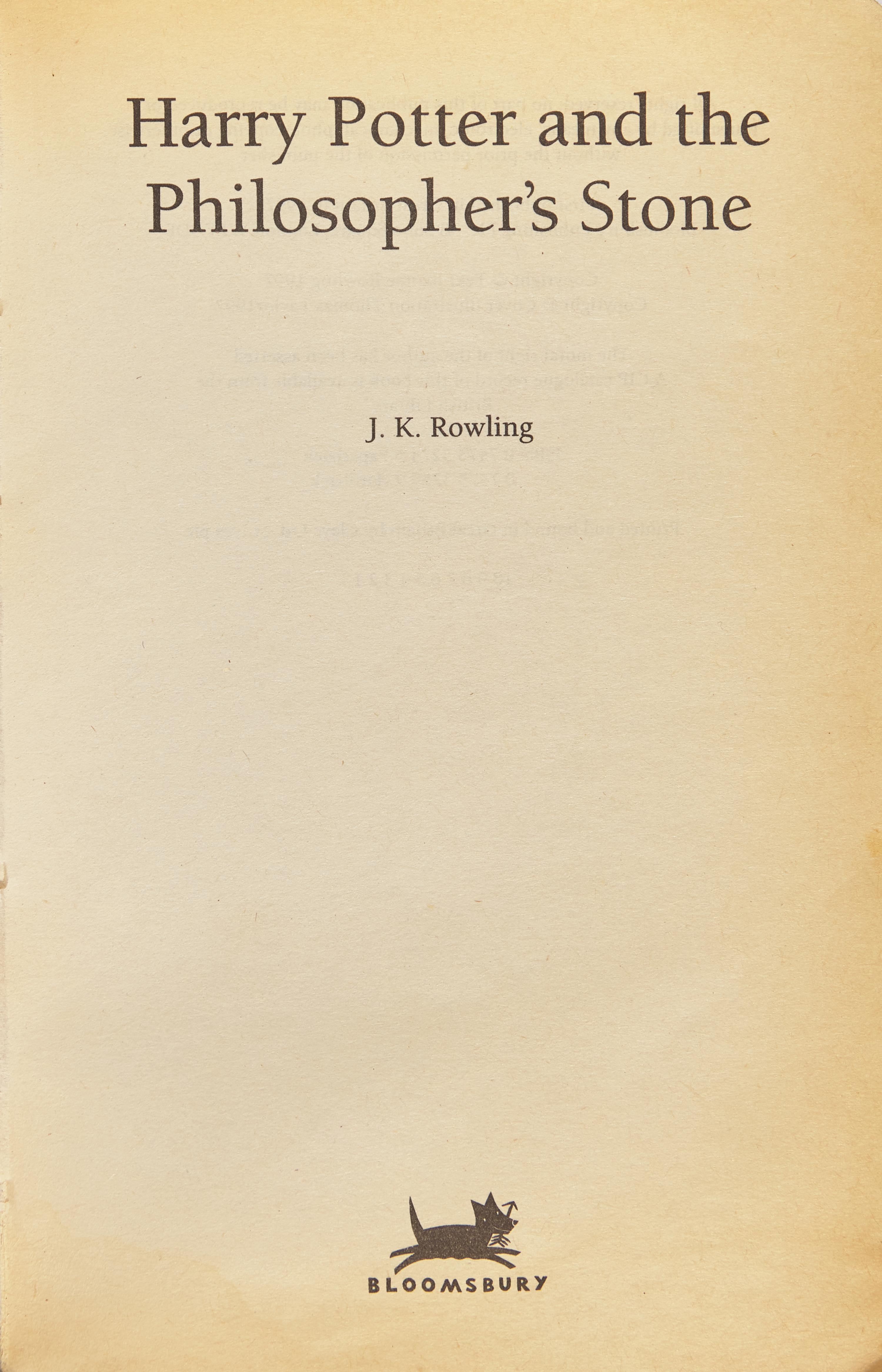 [Literature] Rowling, J.K. Harry Potter and the Philosopher's Stone, Inscribed
