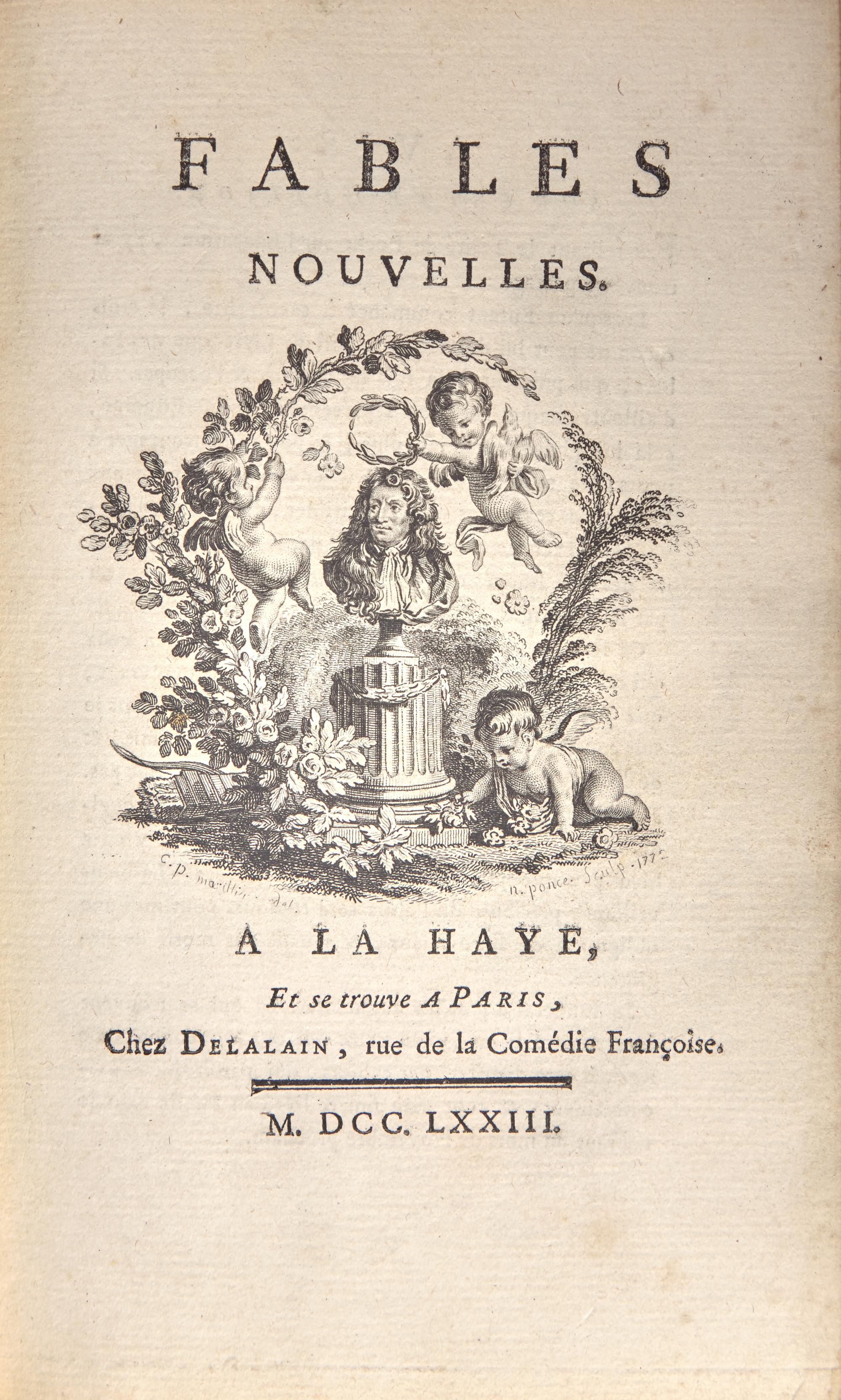DORAT, Claude Joseph (1734-1780). Fables Nouvelles . Le Haye and Paris: Chez Delalain, 1773.
