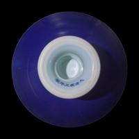 A Chinese Blue Ground Porcelain Stem Bowl, Yongzheng Mark 雍正款 霽藍釉高足碗