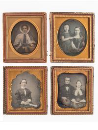 [EARLY PHOTOGRAPHY]. A group of 13 cased images featuring sitters holding fans, including: