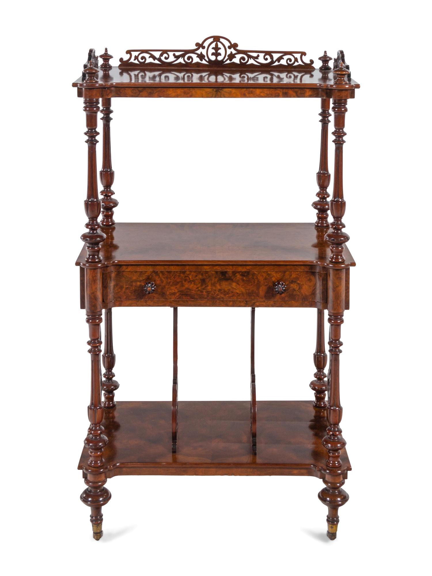 A Late William IV Burl Walnut Music Stand