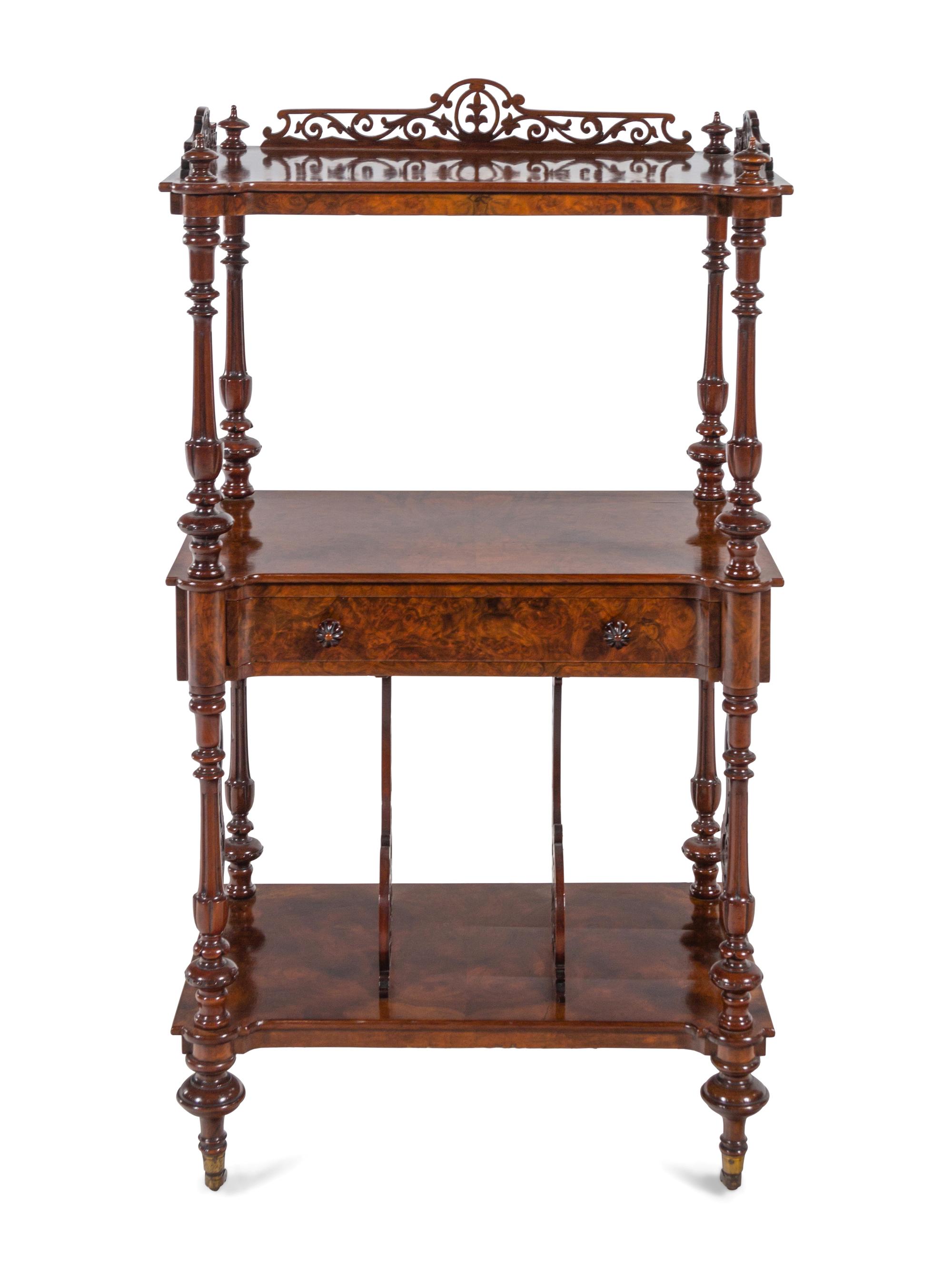 A Late William IV Burl Walnut Music Stand