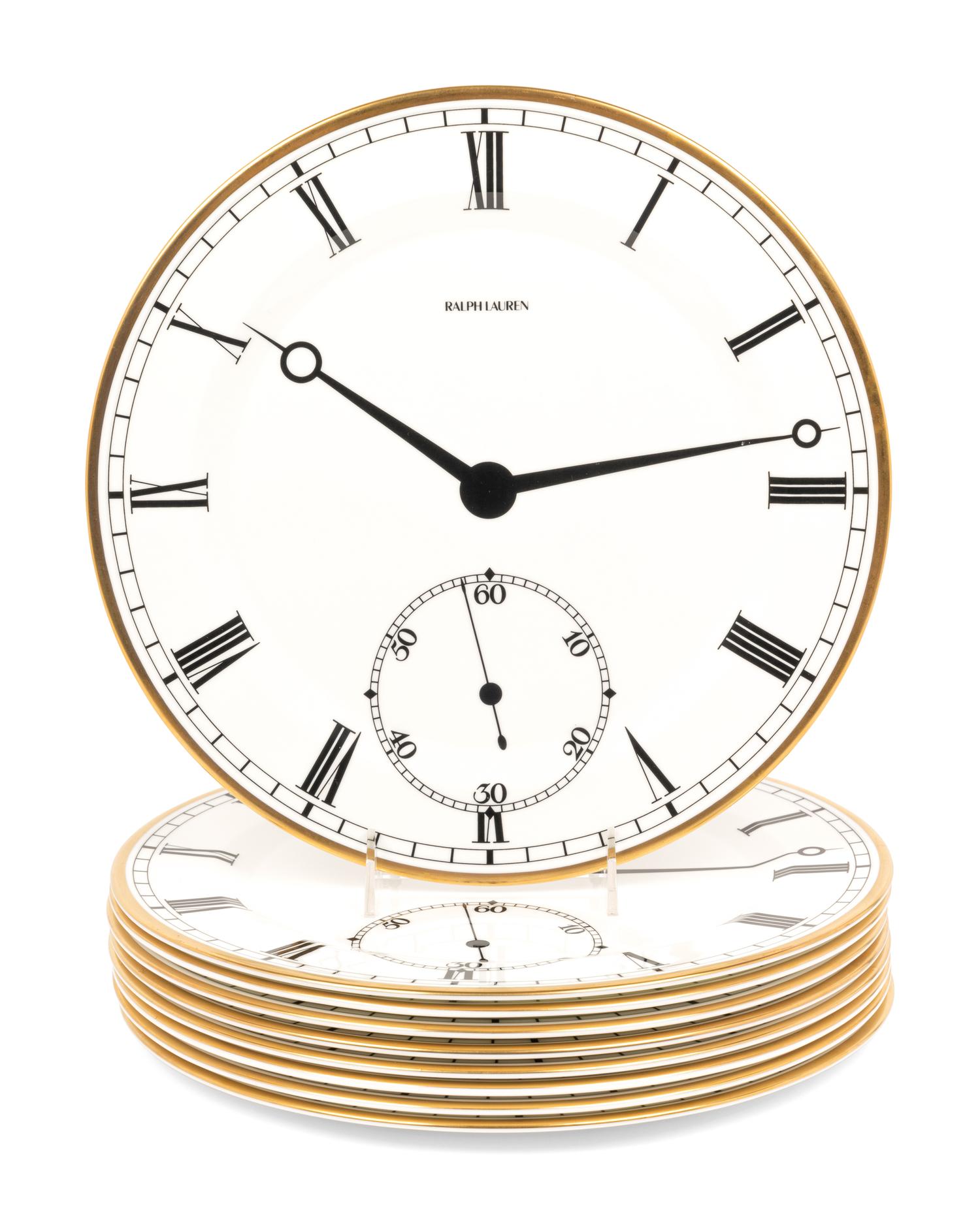 Nine Ralph Lauren Pocketwatch Porcelain Chargers