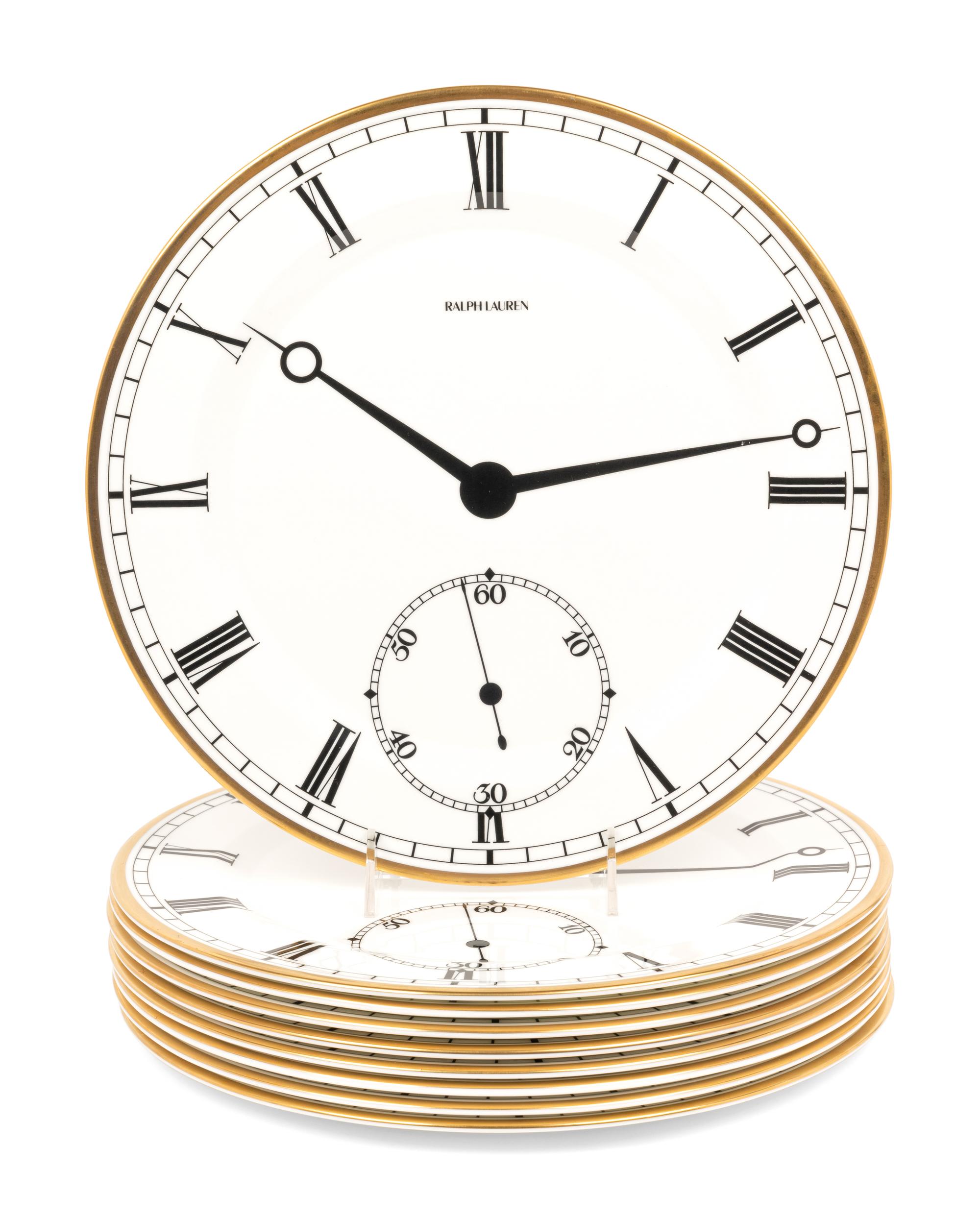 Nine Ralph Lauren Pocketwatch Porcelain Chargers