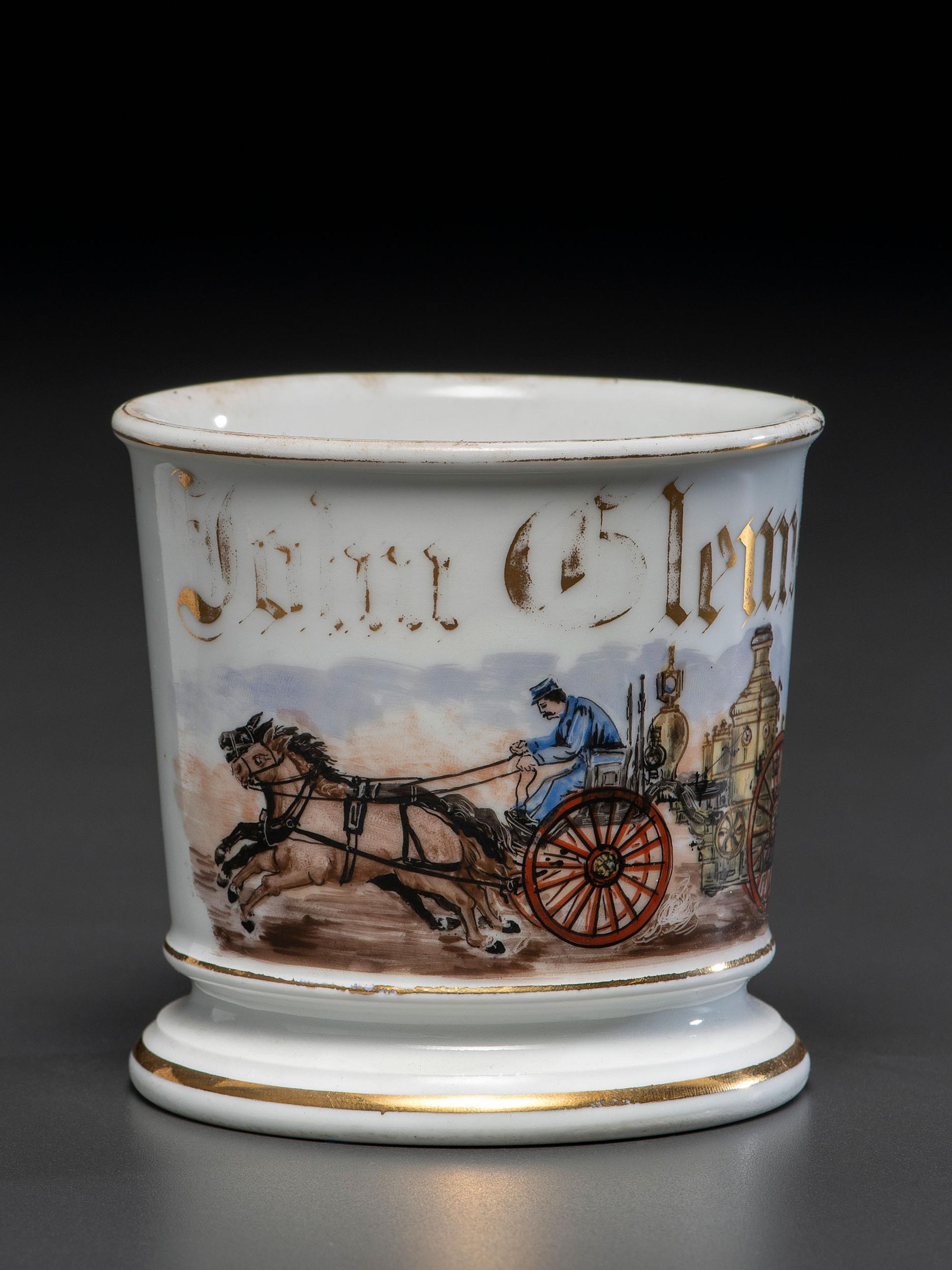 A Fireman's Porcelain Occupational Shaving Mug