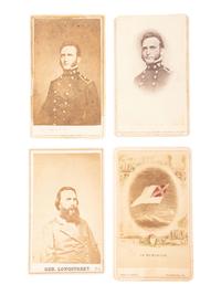[CIVIL WAR - THE CONFEDERACY]. 4 CDVs, incl. portraits of Generals LONGSTREET and JACKSON.
