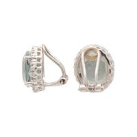 WHITE GOLD, GOSHENITE BERYL, AND DIAMOND RING AND CLIP EARRINGS