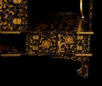 A Japanese Shodana Black and Gold Lacquer Displaying Cabinet