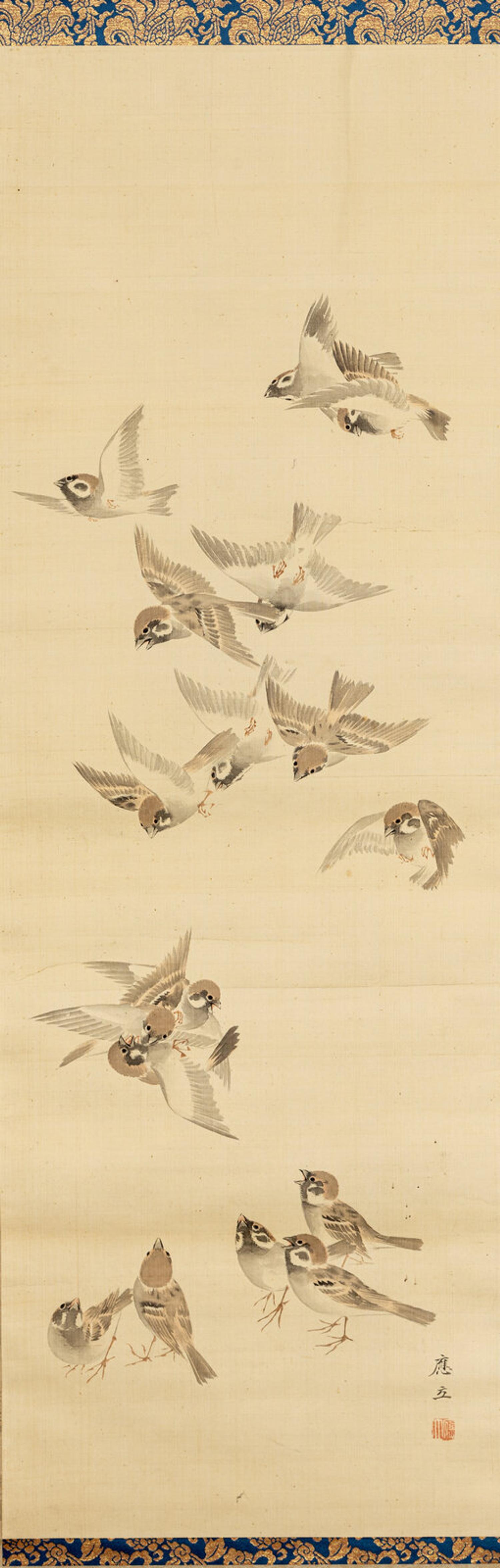 A Pair of Japanese 'Sparrow' Paintings