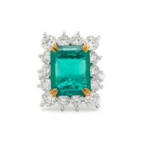 COLOMBIAN EMERALD AND DIAMOND RING