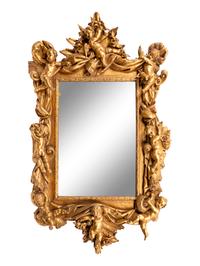 An Italian Baroque Style Giltwood Mirror