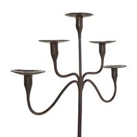 A Pair of Wrought Iron Five-Light Torchères