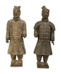 Two Chinese Terracotta Warrior Figures — 20TH CENTURY