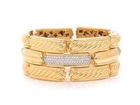 DAVID YURMAN, YELLOW GOLD AND DIAMOND BRACELET
