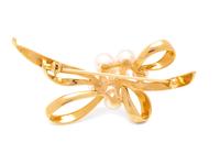 MIKIMOTO, YELLOW GOLD AND CULTURED PEARL BROOCH