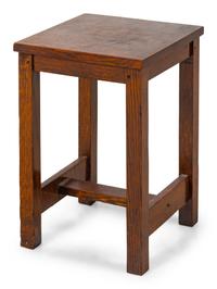 An American Arts and Crafts Oak Stool