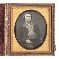 [WESTERN AMERICANA - MINING]. Sixth plate daguerreotype of a possible gold miner identified as Lemuel L. Goodell.