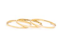 ANTIQUE, COLLECTION OF DIAMOND, ENAMEL, AND YELLOW GOLD BANGLE BRACELETS