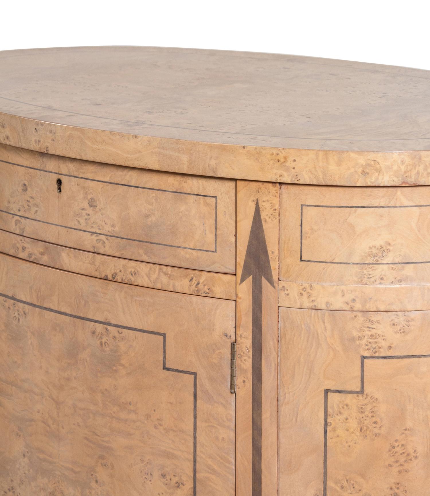 A Pair of Baker Burlwood Cabinets