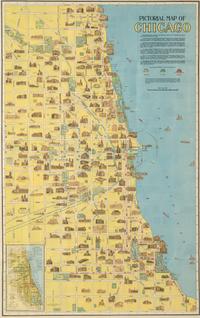 A Group of 13 maps of Chicago and Illinois, comprising: