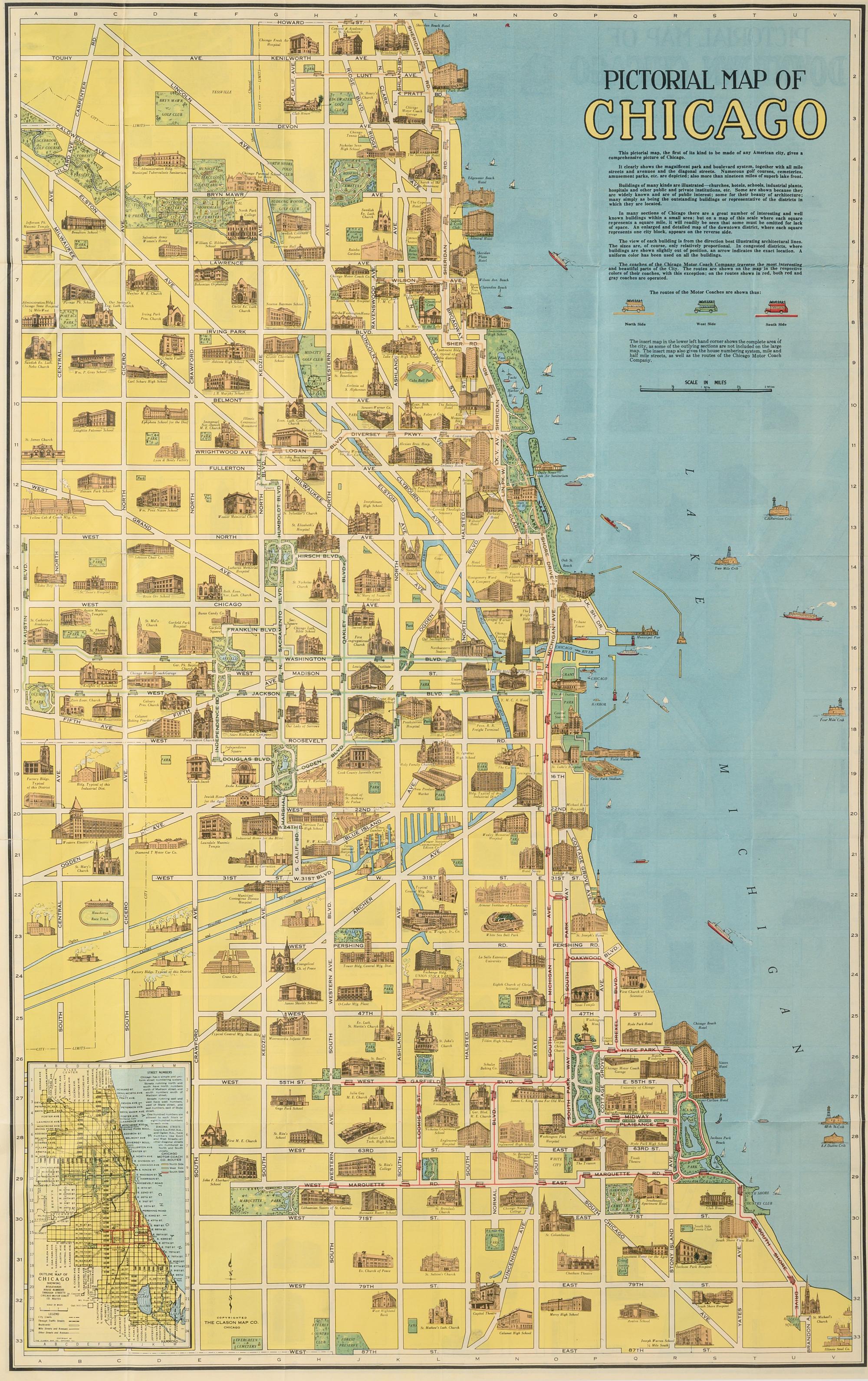 A Group of 13 maps of Chicago and Illinois, comprising: