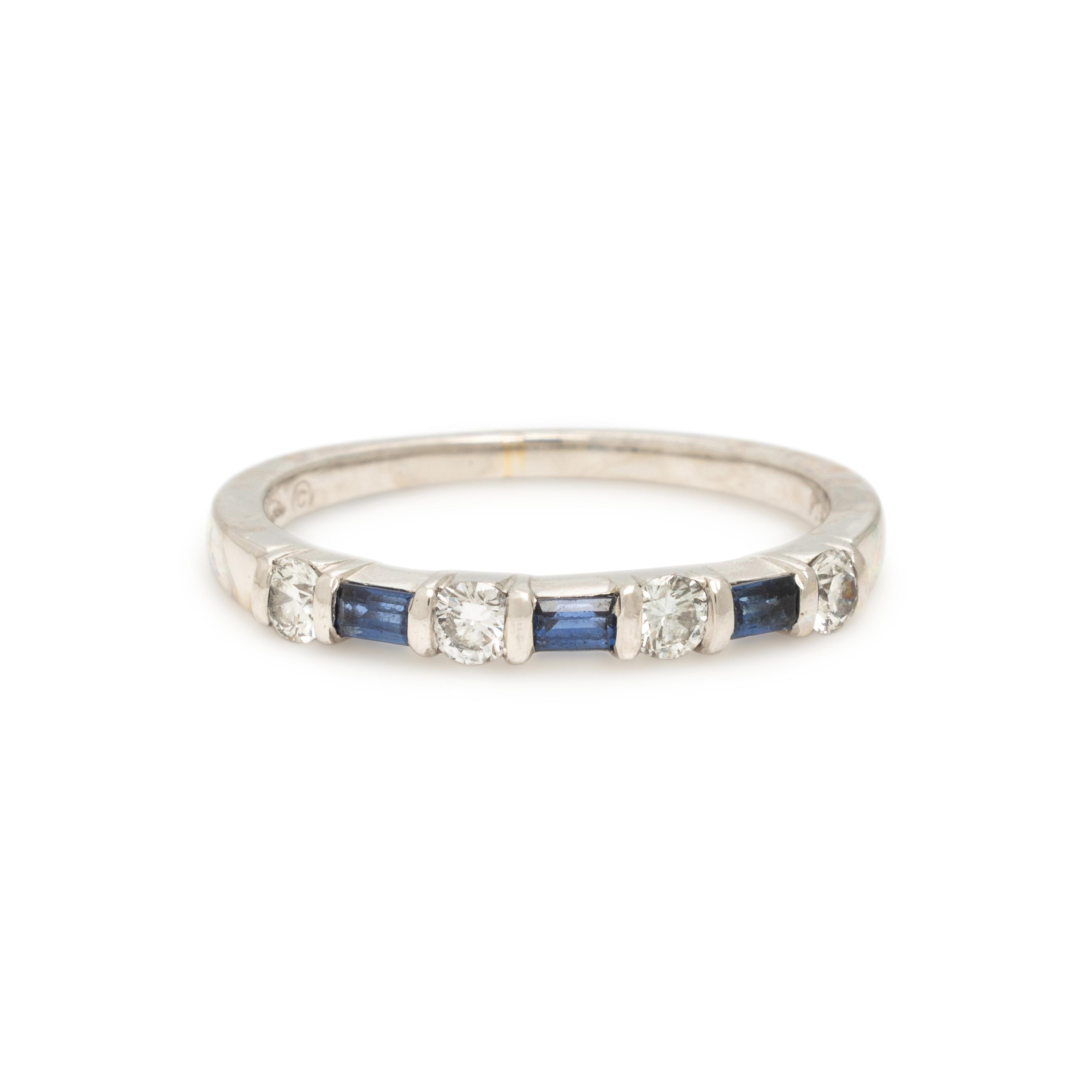 Tiffany & Co., Platinum, Sapphire, and Diamond Band Ring