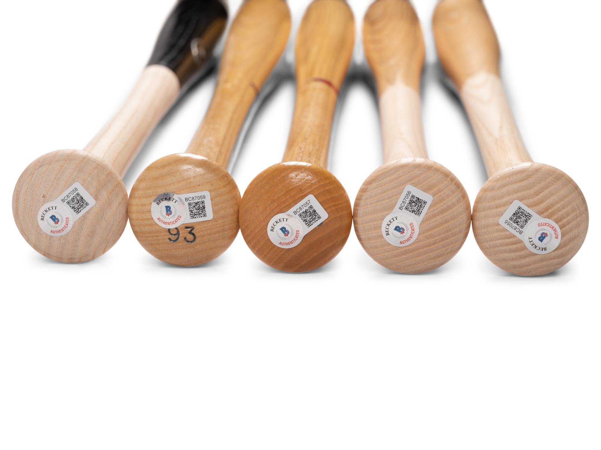A Group of Five Hall of Fame Signed Autograph Bats (Beckett Authentication Services BAS Certified),