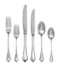 An American Silver Flatware Service, Wallace Silversmiths, Wallingford, CT, Grand Colonial pattern, comprising: 6 dinner knives 6 lunch