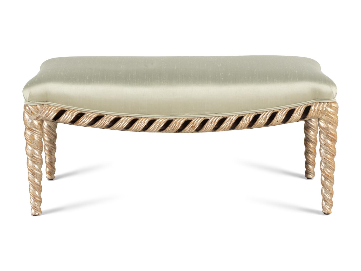 An Italian Painted and Parcel-Gilt Bench