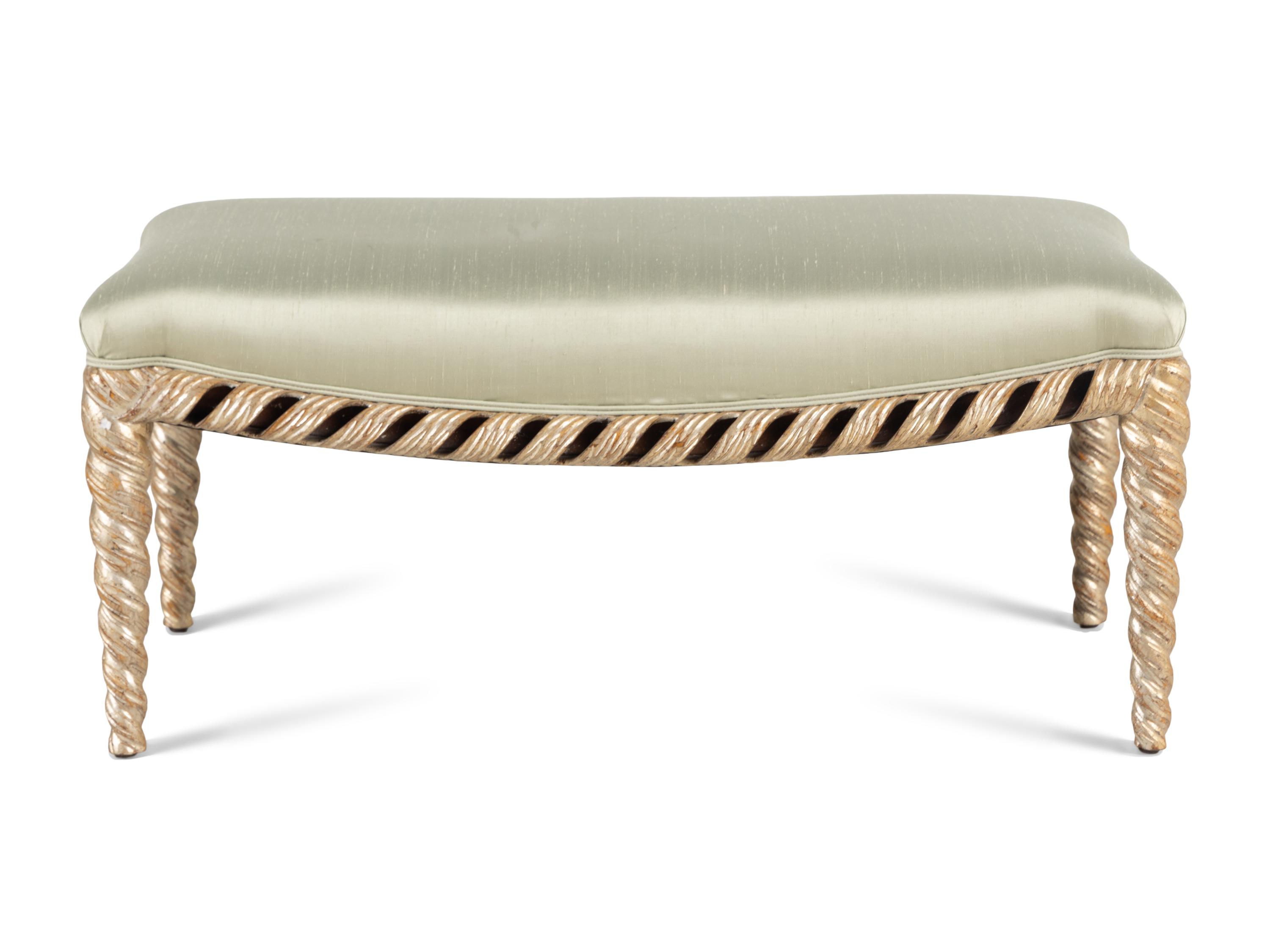 An Italian Painted and Parcel-Gilt Bench