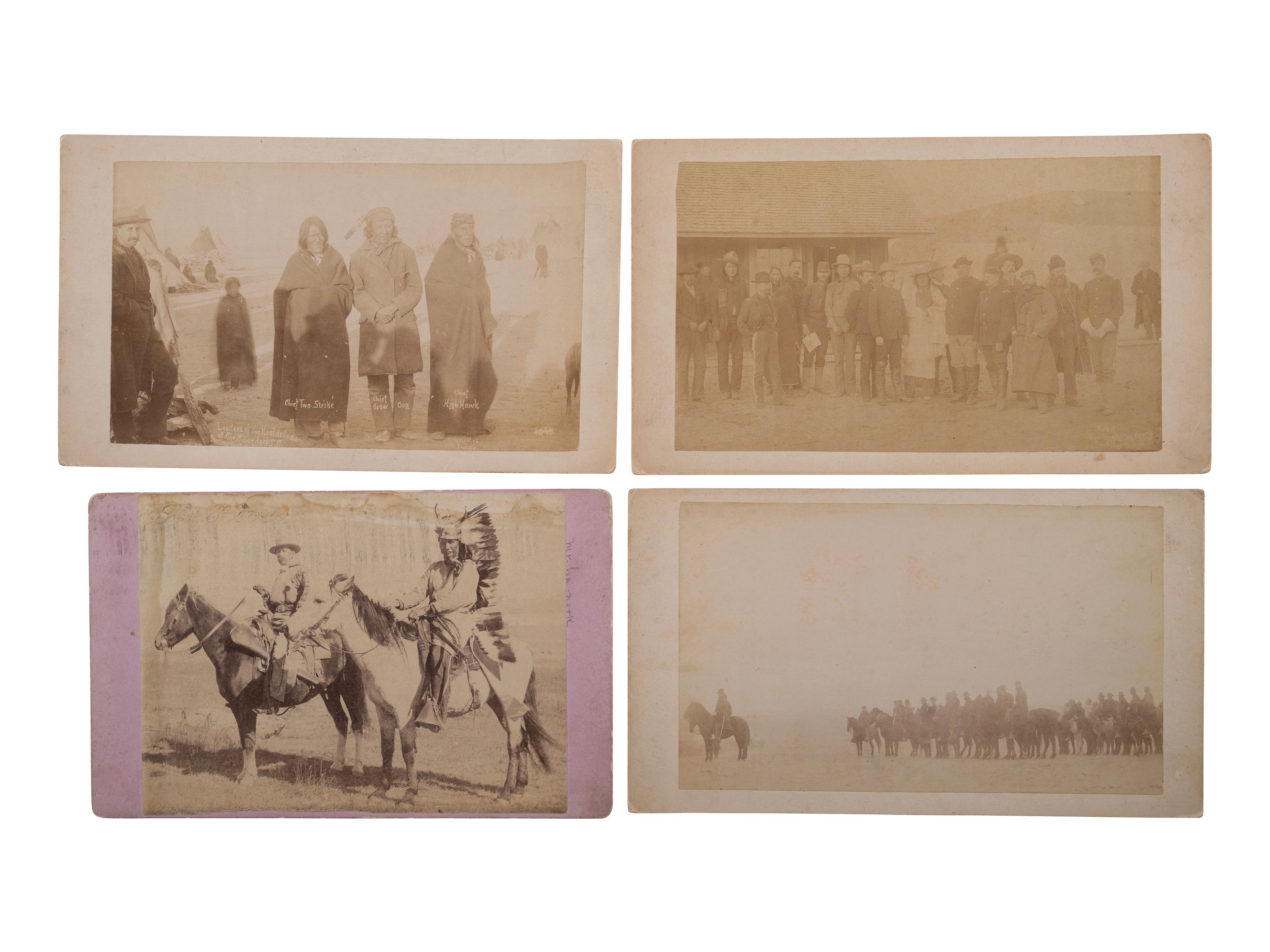 [NATIVE AMERICANS]. A collection of photographs related to the Wounded Knee Massacre. Chadron, NE: Northwestern Photographic Co., ca 1890s.